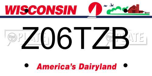 Z06TZB Wisconsin License Plate