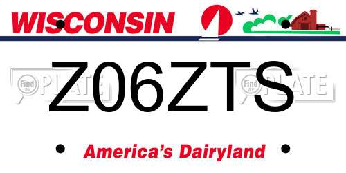 Z06ZTS Wisconsin License Plate