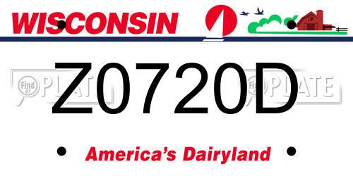 Z0720D Wisconsin License Plate