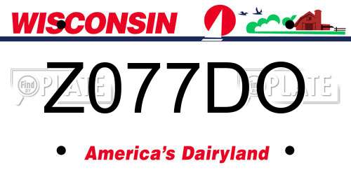 Z077DO Wisconsin License Plate