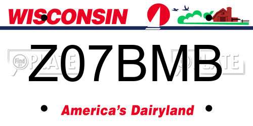 Z07BMB Wisconsin License Plate