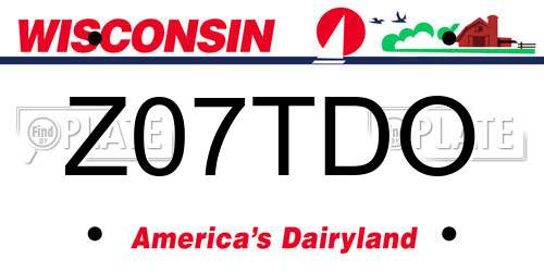 Z07TDO Wisconsin License Plate