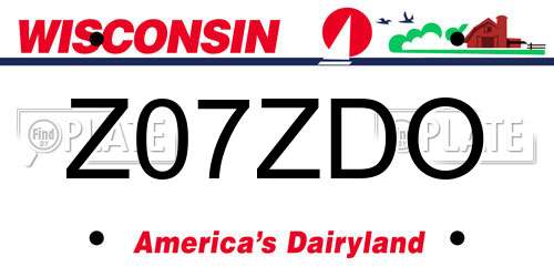 Z07ZDO Wisconsin License Plate