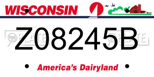 Z08245B Wisconsin License Plate