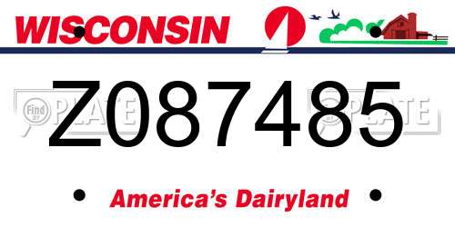 Z087485 Wisconsin License Plate