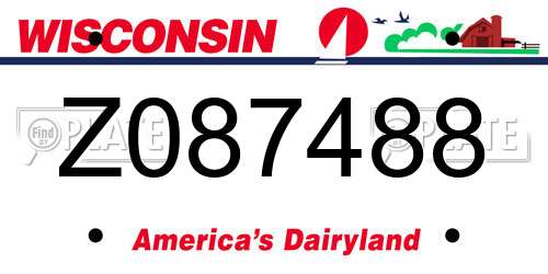Z087488 Wisconsin License Plate