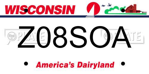 Z08SOA Wisconsin License Plate