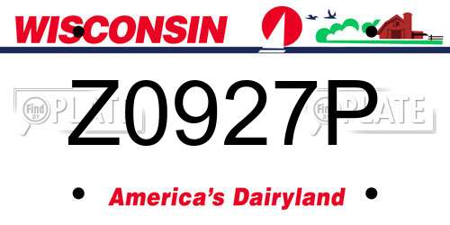 Z0927P Wisconsin License Plate