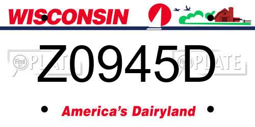 Z0945D Wisconsin License Plate