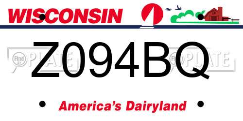 Z094BQ Wisconsin License Plate