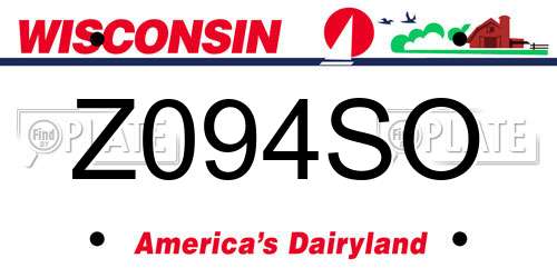 Z094SO Wisconsin License Plate
