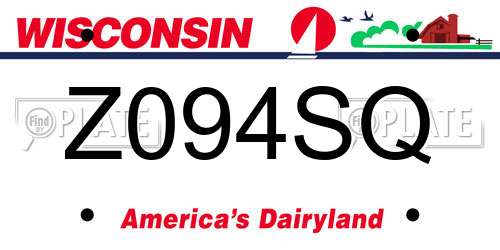 Z094SQ Wisconsin License Plate