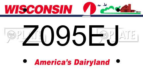 Z095EJ Wisconsin License Plate