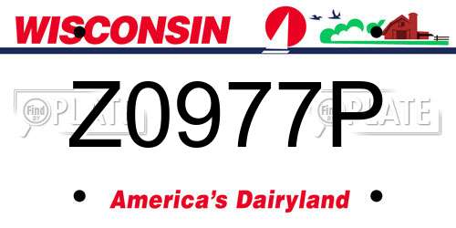 Z0977P Wisconsin License Plate