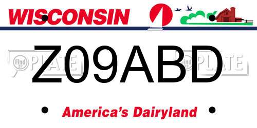 Z09ABD Wisconsin License Plate