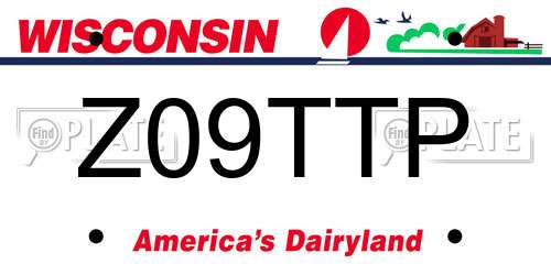 Z09TTP Wisconsin License Plate