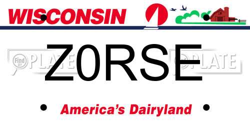 Z0RSE Wisconsin License Plate
