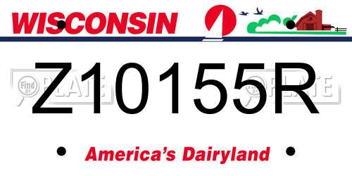 Z10155R Wisconsin License Plate