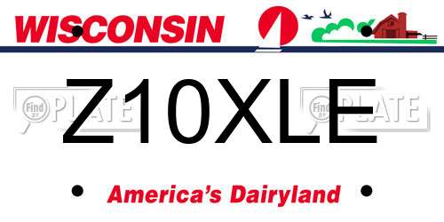 Z10XLE Wisconsin License Plate