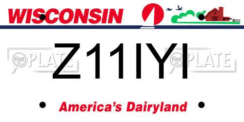Z11IYI Wisconsin License Plate