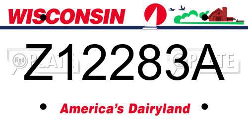 Z12283A Wisconsin License Plate