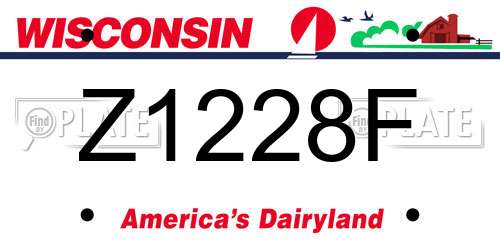 Z1228F Wisconsin License Plate