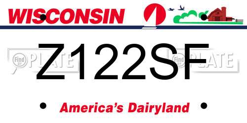 Z122SF Wisconsin License Plate