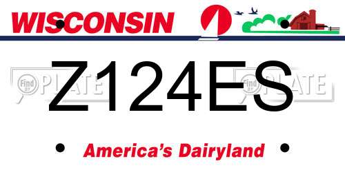 Z124ES Wisconsin License Plate