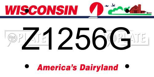 Z1256G Wisconsin License Plate