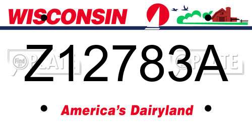 Z12783A Wisconsin License Plate