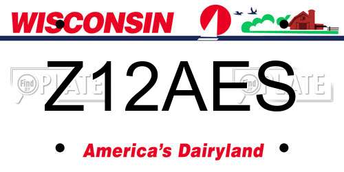 Z12AES Wisconsin License Plate