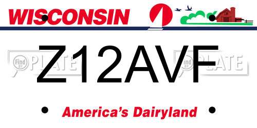 Z12AVF Wisconsin License Plate
