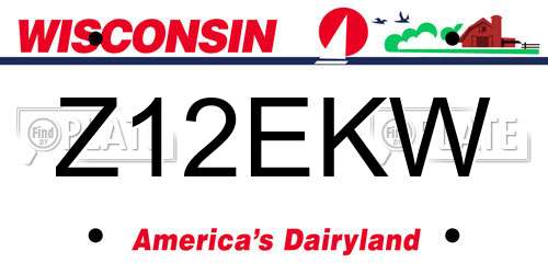 Z12EKW Wisconsin License Plate