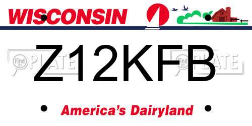 Z12KFB Wisconsin License Plate