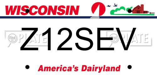 Z12SEV Wisconsin License Plate