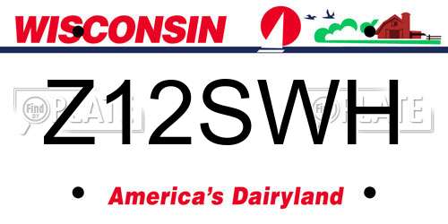 Z12SWH Wisconsin License Plate
