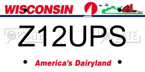 Z12UPS Wisconsin License Plate