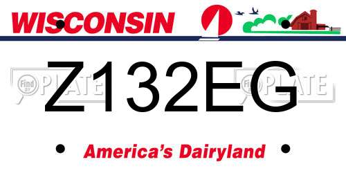 Z132EG Wisconsin License Plate