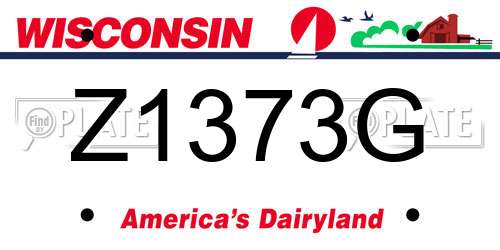 Z1373G Wisconsin License Plate