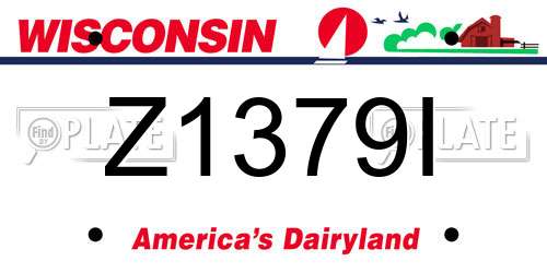 Z1379I Wisconsin License Plate