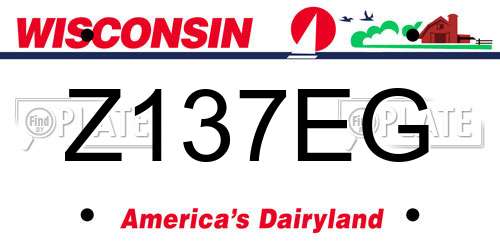 Z137EG Wisconsin License Plate