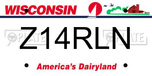 Z14RLN Wisconsin License Plate