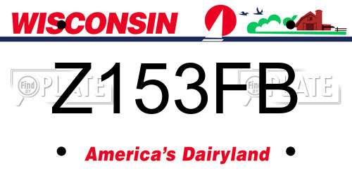 Z153FB Wisconsin License Plate
