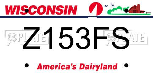 Z153FS Wisconsin License Plate