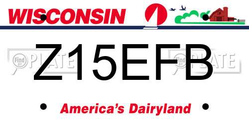 Z15EFB Wisconsin License Plate
