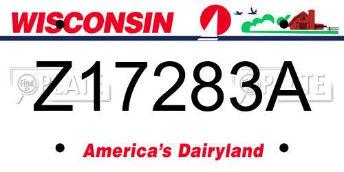 Z17283A Wisconsin License Plate