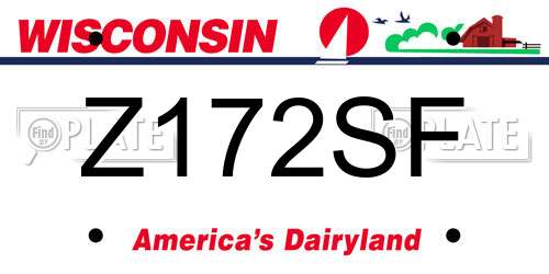 Z172SF Wisconsin License Plate