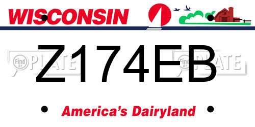 Z174EB Wisconsin License Plate