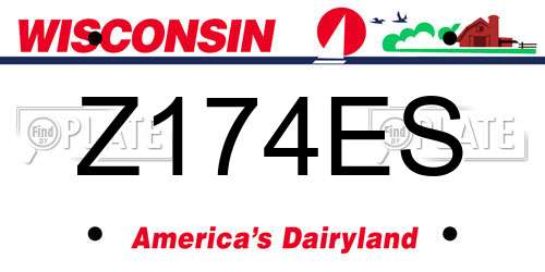 Z174ES Wisconsin License Plate