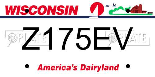 Z175EV Wisconsin License Plate